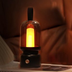 Portable Retro Table Lamp for Outdoor Indoor,LED Sleep Lamp Cute Room Decor Night Light ,Cordless USB Rechargeable Desk Lamp- Small Lantern Lamp for Restaurant/Bedroom/Bar/Coffee Shop/Camping(Black)