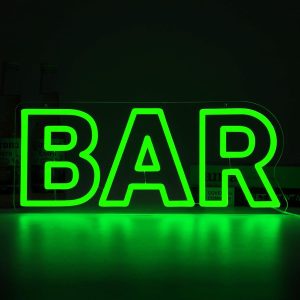 Led Neon Bar Signs for Home Wall Decor, Light up Bar Sign Decorations for Home Living Rooms, Suitable for Speakeasy Backyard Basement Garage Small Wedding Decor.