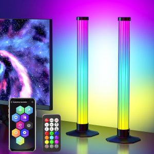 360° Smart Light Bar, RGB Light Bars, Crystal Ambient Mood Light with 16 Million Colors, 213 Preset & 8 Scene Modes, Music Sound Sync, 3 Modes Control, RGB & IC Backlight for TV/Monitor/Gaming/Room